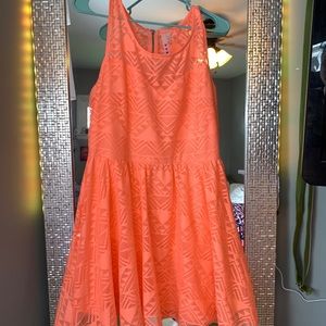 neon orange dress